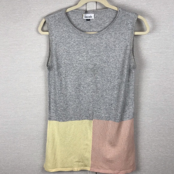 Diane Snyder Cashmere Sweaters - Diane Snyder Gray/Yellow/Apricot Silk/Cashmere